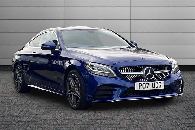 Used Mercedes C220 AMG line 194 HP (142 kW) 2021 Spectral blue Coupe