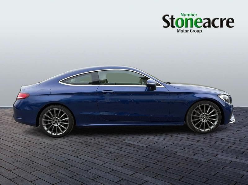 Used Mercedes C200 AMG line 184 HP (135 kW) 2018 Blue Coupe