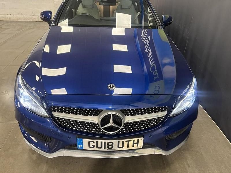 Used Mercedes C220 AMG Line Premium Plus 170 HP (125 kW) 2018 Blue Coupe