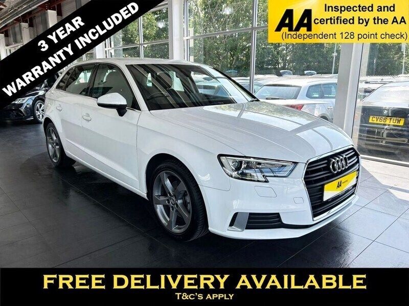 White Used 2018 Audi A3 Sportback Sport Hatchback | £11,695 (Good price) - Image 1/2