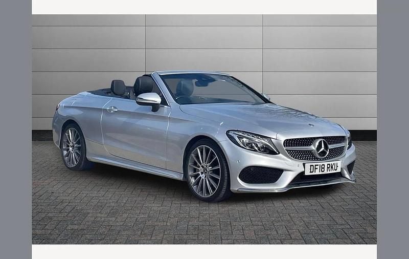 Used Mercedes C250 AMG line 200 HP (147 kW) 2018 Silver Cabriolet