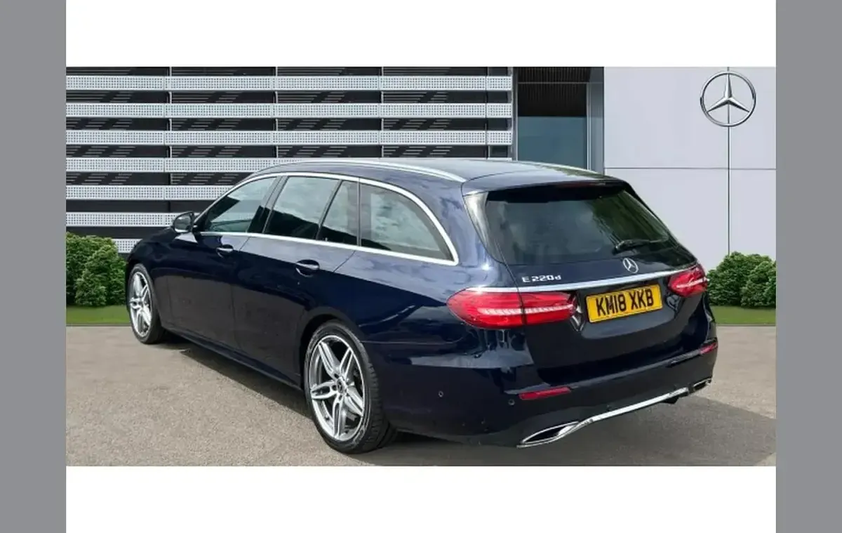 Used Mercedes E220 AMG line 191 HP (140 kW) 2018 Blue Estate