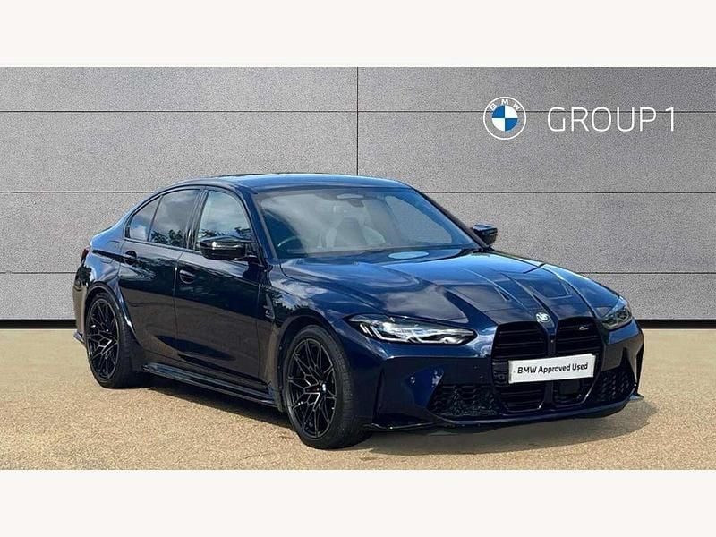 Tanzanite blue Used 2022 BMW M3 Competition Edition Sedan | £65,995 (Expensive) - Image 1/4