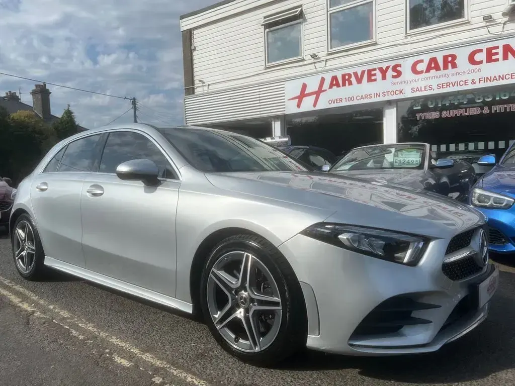 Used Mercedes A250 AMG line 224 HP (164 kW) 2018 Silver Hatchback