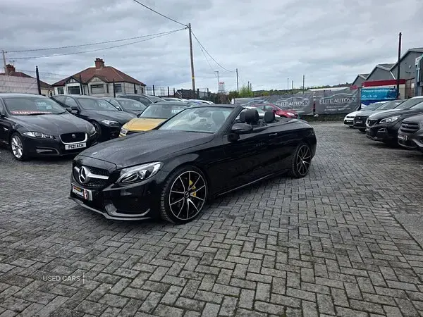 Used Mercedes C220 AMG line 170 HP (125 kW) 2017 Black Cabriolet