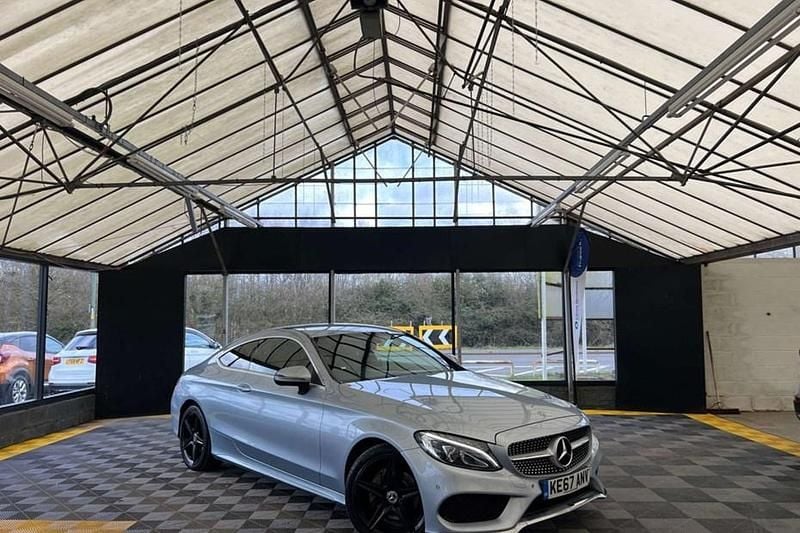 Used Mercedes C220 AMG line 170 HP (125 kW) 2018 Silver Coupe