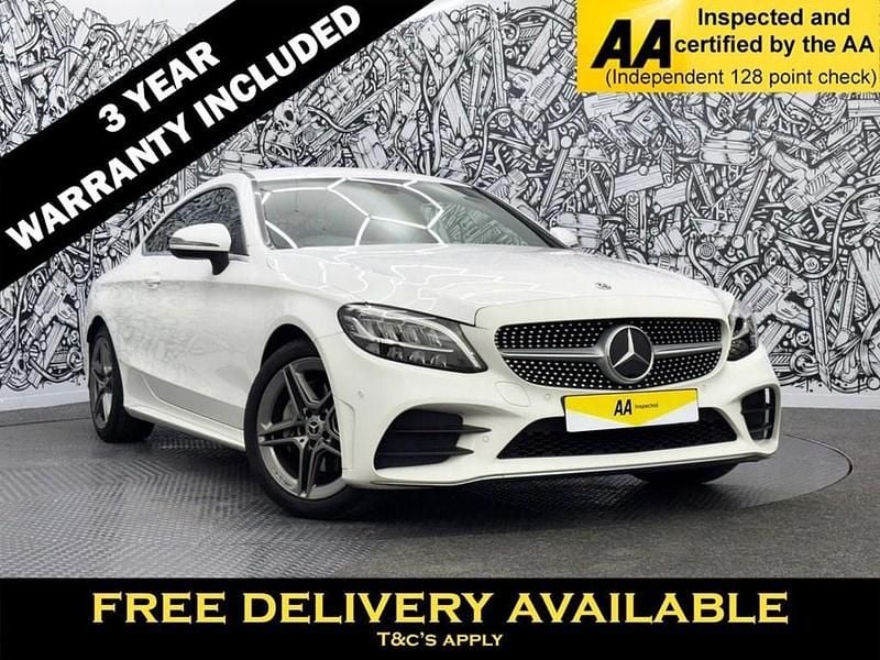 White Used 2019 Mercedes C200 AMG line Coupe | £18,295 (Fair price) - Image 1/2