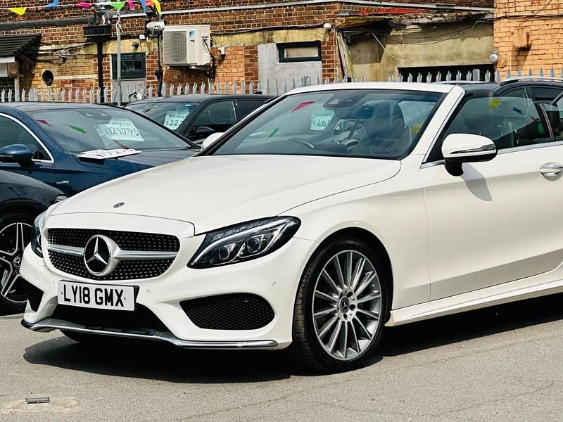 Used Mercedes C200 AMG line 2018 White Cabriolet