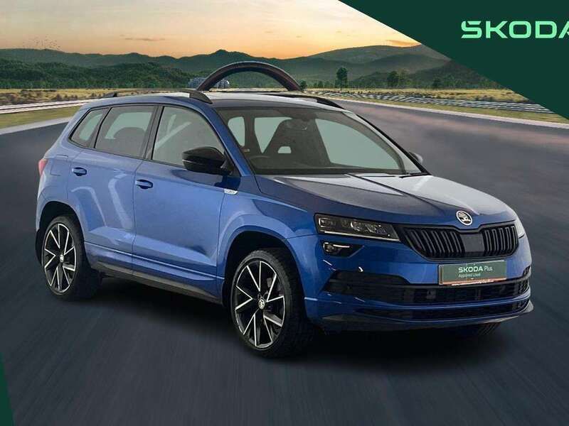 Blue Used 2021 Skoda Karoq SportLine SUV | £20,690 (Fair price) - Image 1/4