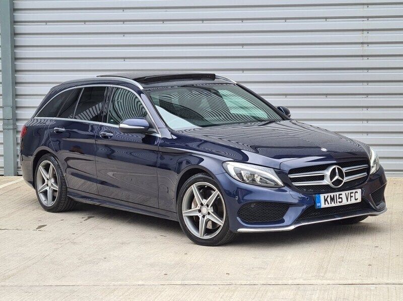 Blue Used 2015 Mercedes C250 AMG Line Premium Plus Estate | £10,994 (Fair price) - Image 1/4