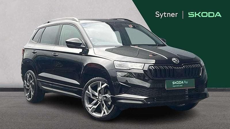 Black magic pearl effect Used 2024 Skoda Karoq SportLine SUV | £26,500 (Good price) - Image 1/4