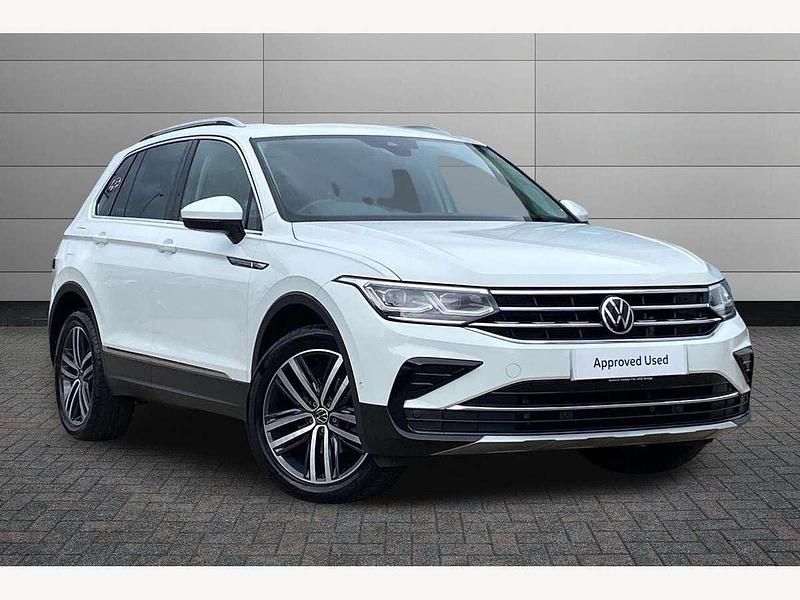 Pure white Used 2021 VW Tiguan Elegance SUV | £23,295 (Fair price) - Image 1/4