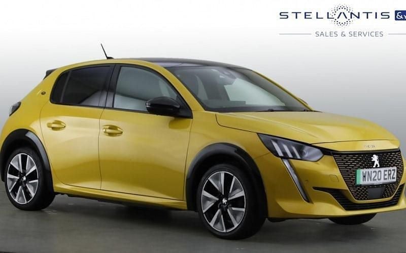 Yellow Used 2020 Peugeot e-208 GT-line Hatchback | £8,984 (Fair price) - Image 1/4