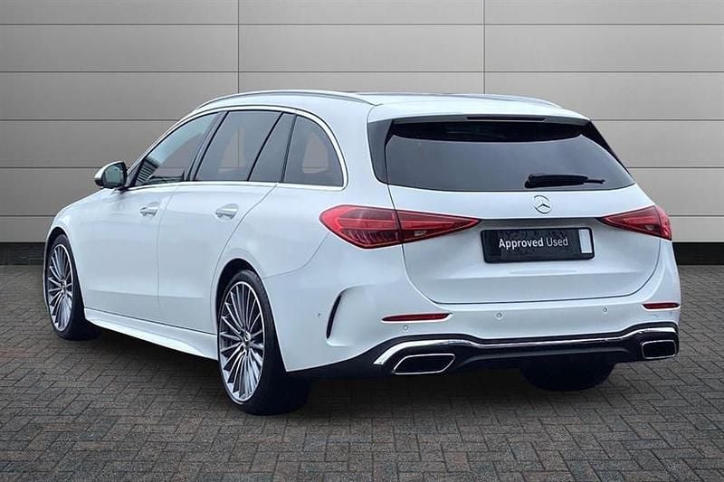 Used Mercedes C200 AMG Line Premium 204 HP (150 kW) 2023 Opalite white bright Estate