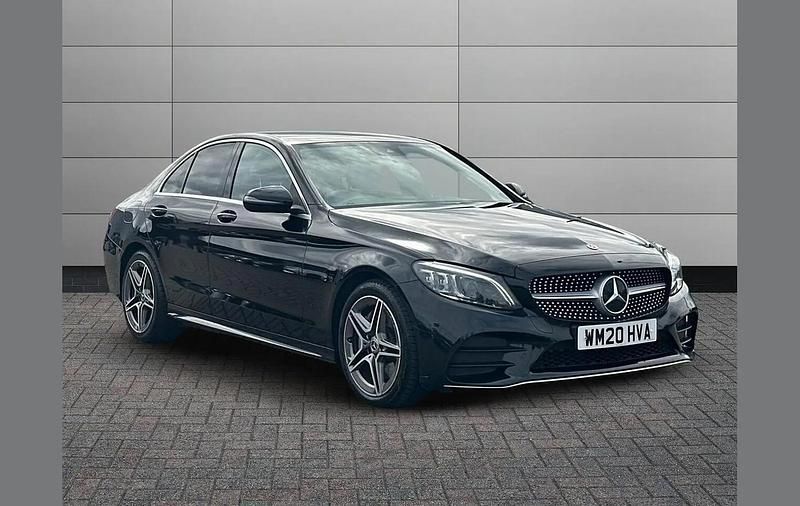 Black Used 2020 Mercedes C300 AMG line Sedan | £20,095 (Fair price) - Image 1/4