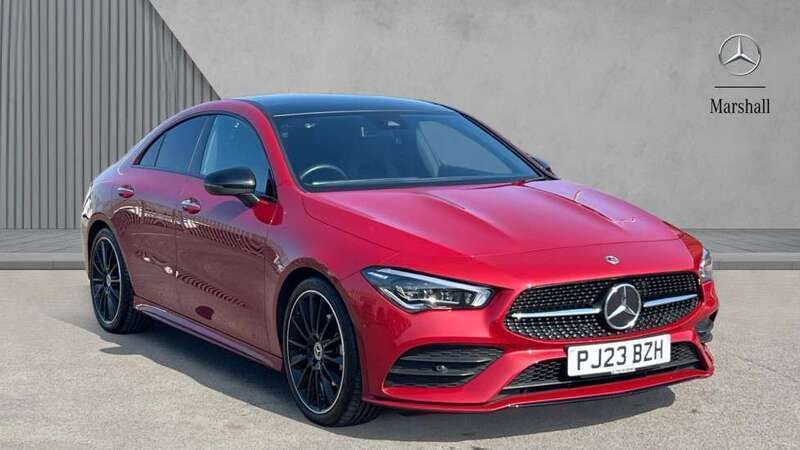 Designo patagonia red Used 2023 Mercedes CLA180 AMG Line Premium Plus Sedan | £31,195 (A bit pricey) - Image 1/4