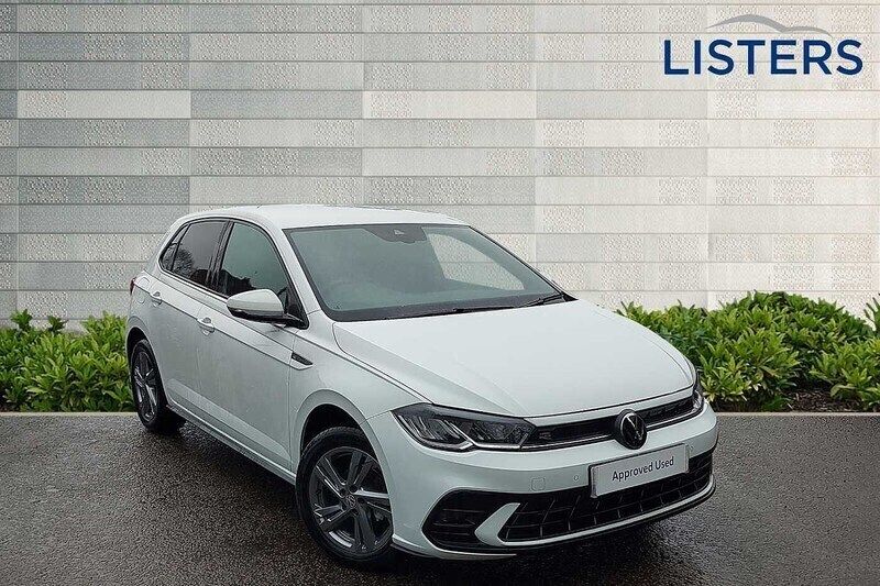 Pure white Used 2024 VW Polo R-line Hatchback | £21,490 (Expensive) - Image 1/4