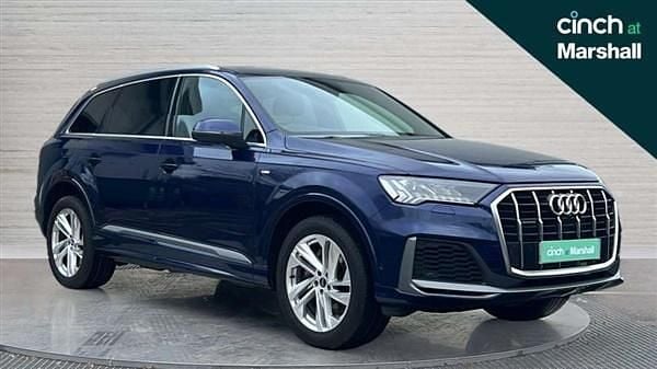Blue Used 2021 Audi Q7 S-Line SUV | £37,268 (Fair price) - Image 1/4