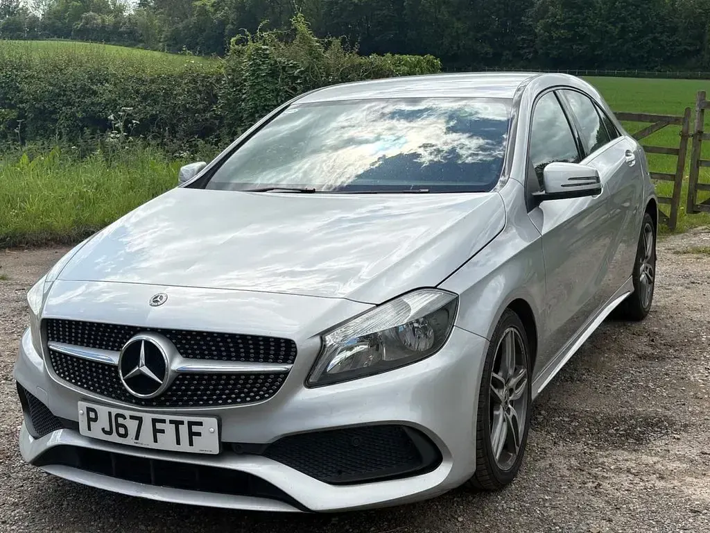 Used Mercedes A200 AMG line 136 HP (100 kW) 2017 Silver Hatchback