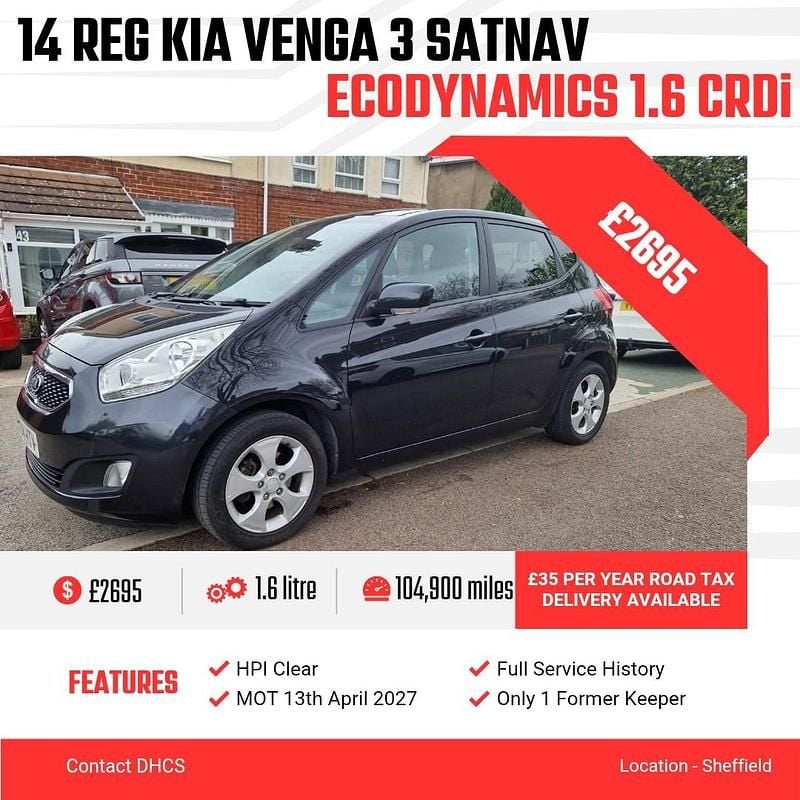 Used Kia Venga 2014 Black Hatchback