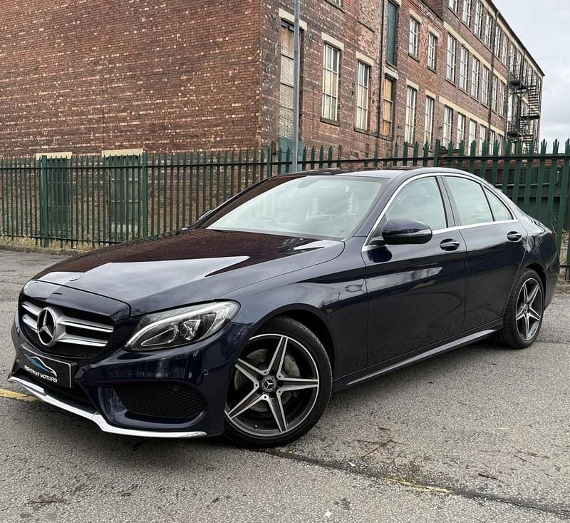 Used Mercedes C220 AMG line 170 HP (125 kW) 2017 Blue Sedan