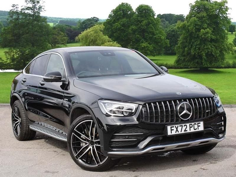 Obsidian black metallic Used 2022 Mercedes GLC43 AMG Premium Plus Coupe | £47,900 (Fair price) - Image 1/4