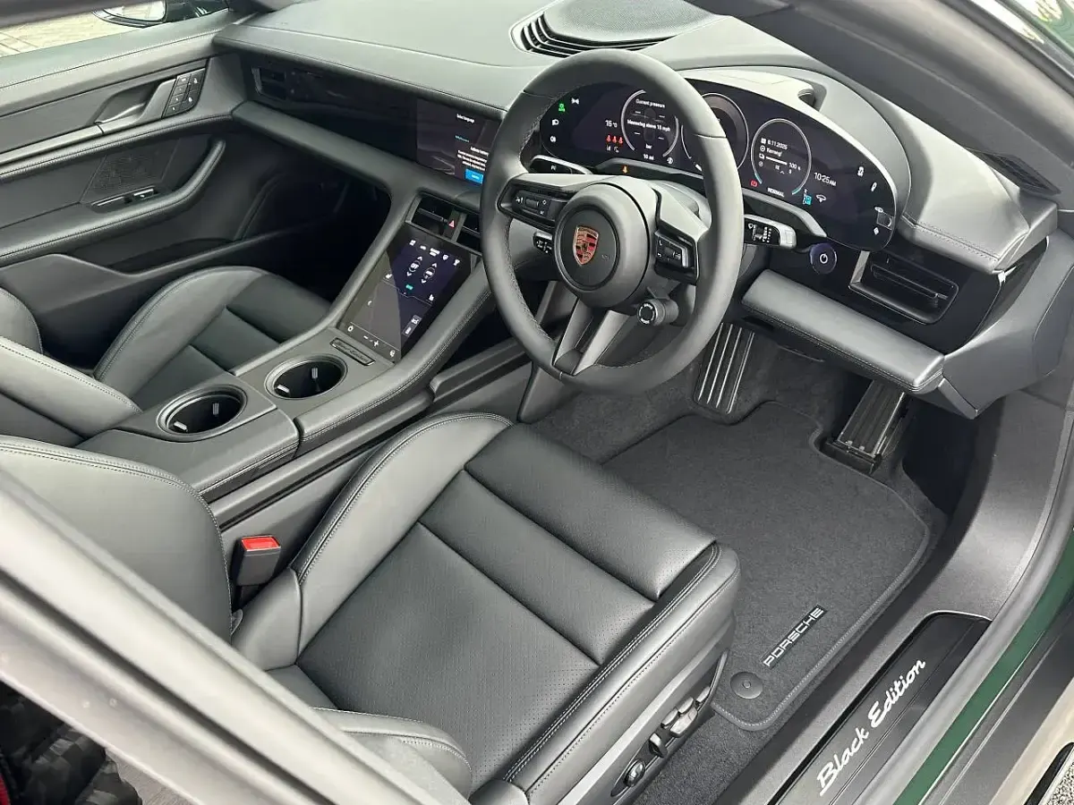 Used Porsche Taycan Black Edition 439 kW (598 HP) 2025 Oak green metallic neo Sedan