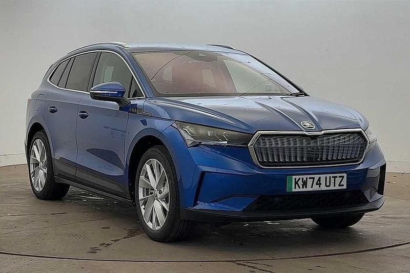 Race blue metallic Used 2024 Skoda Enyaq iV SUV | £30,495 (A bit pricey) - Image 1/4