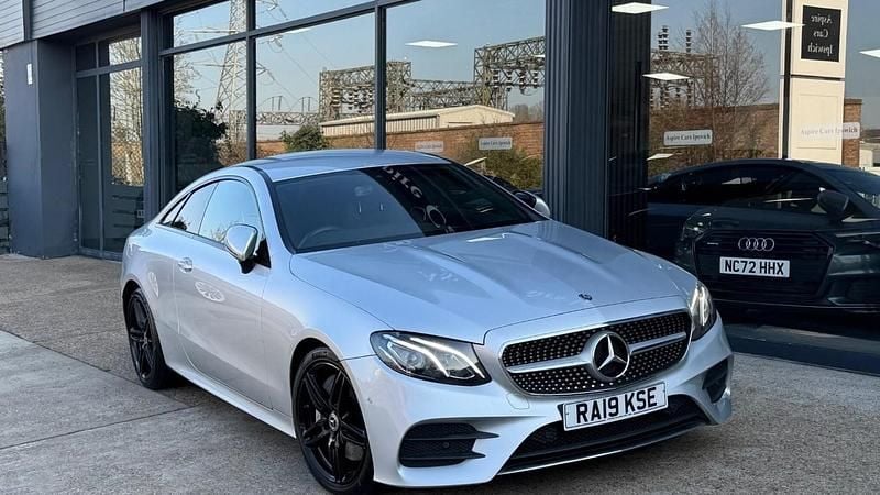Used Mercedes E300 AMG line 245 HP (180 kW) 2019 Silver Coupe