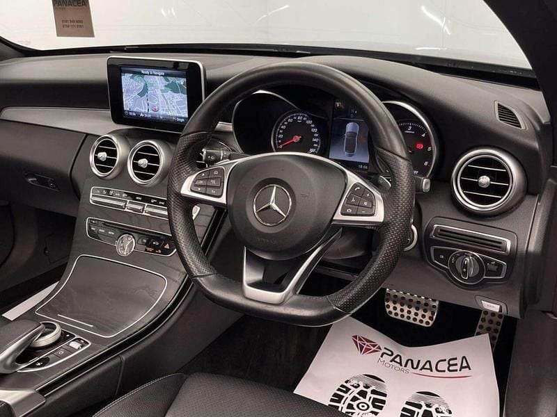 Used Mercedes C220 AMG line 170 HP (125 kW) 2018 Black Cabriolet