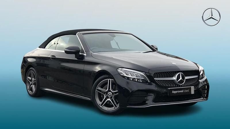 Black Used 2022 Mercedes C200 AMG line Cabriolet | £26,495 (A bit pricey) - Image 1/4