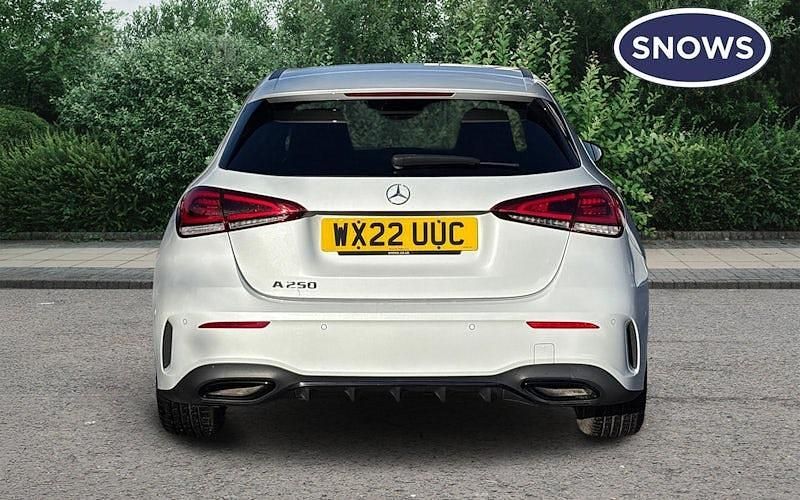 Used Mercedes A250 AMG line 224 HP (164 kW) 2022 White Hatchback