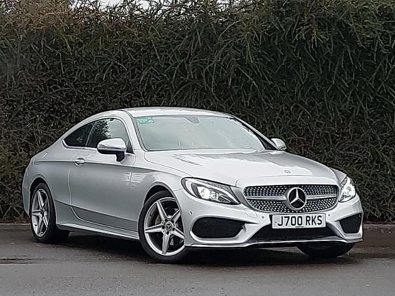 Used Mercedes C220 AMG line 170 HP (125 kW) 2018 Silver Coupe