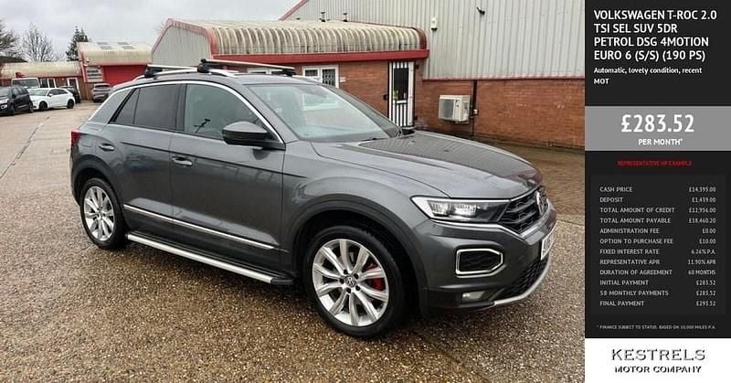 Grey Used 2018 VW T-Roc SEL SUV | £14,295 (Good price) - Image 1/4
