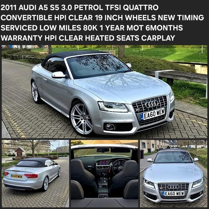 Begagnad Audi A5 Cabriolet Comfort 2010 Silver Cab