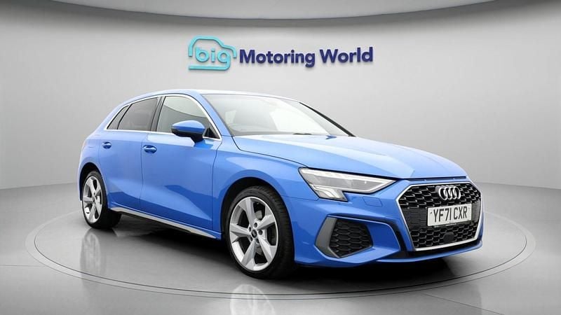 Blue Used 2021 Audi A3 Sportback S-Line Hatchback | £17,300 (Fair price) - Image 1/4