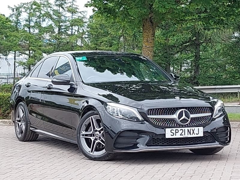 Black Used 2021 Mercedes C220 AMG line Sedan | £20,998 (Fair price) - Image 1/4