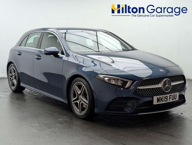 Used Mercedes A200 AMG line 163 HP (119 kW) 2019 Blue Hatchback