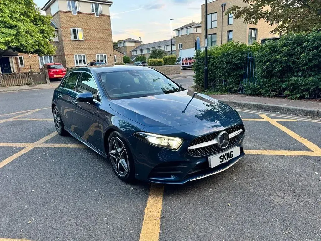 Used Mercedes A200 AMG line 150 HP (110 kW) 2019 Blue Hatchback
