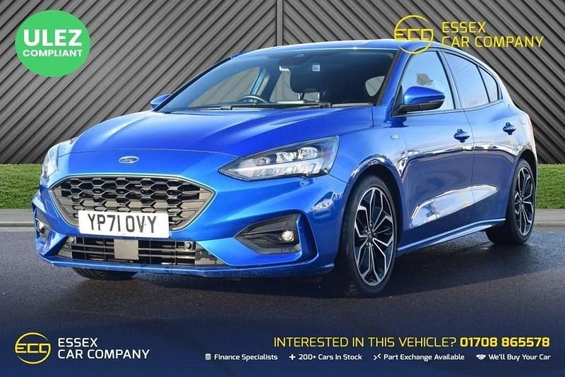 Blue Used 2021 Ford Focus ST-Line X Hatchback | £12,895 (Good price) - Image 1/4