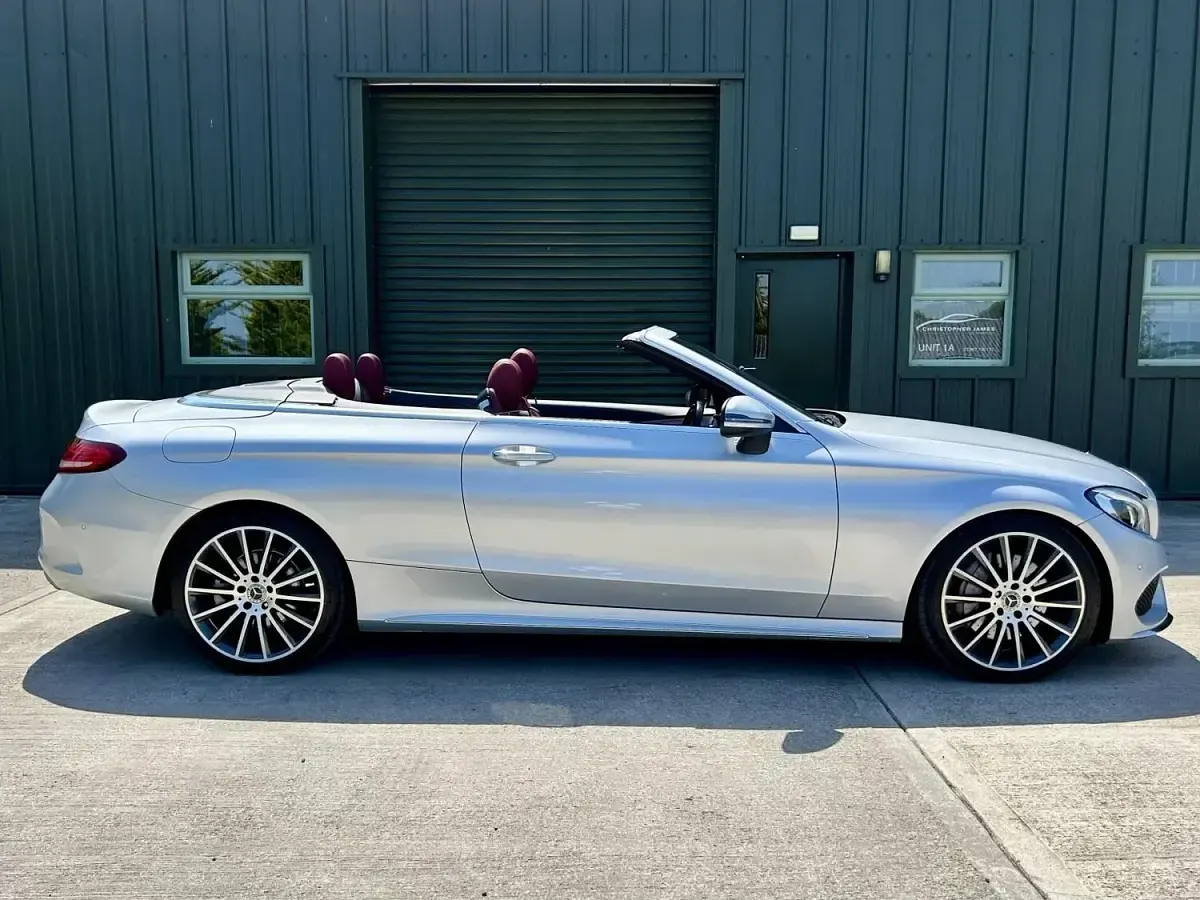 Used Mercedes C250 AMG line 201 HP (147 kW) 2017 Silver Cabriolet