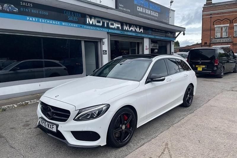 White Used 2015 Mercedes C300 AMG Line Premium Plus Estate | £10,495 (Fair price) - Image 1/1