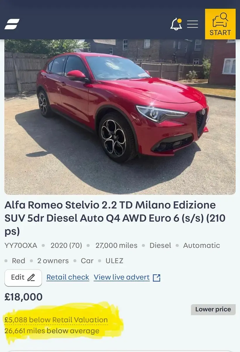 Used Alfa Romeo Stelvio 210 HP (154 kW) 2020 Red SUV