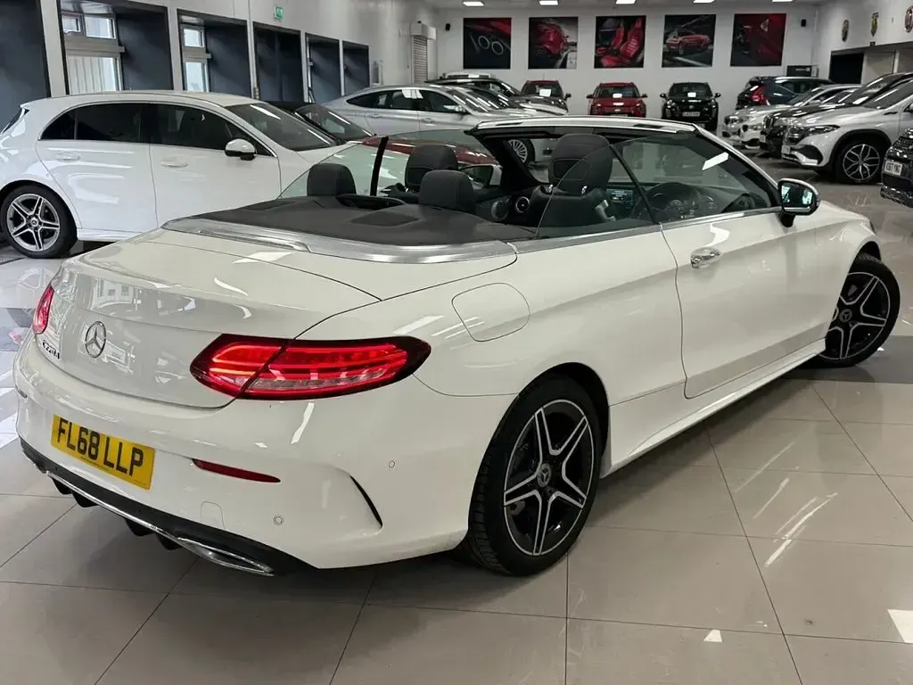 Used Mercedes C220 AMG line 194 HP (142 kW) 2018 White Cabriolet