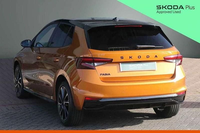 Used Skoda Fabia Monte Carlo 113 HP (83 kW) 2024 Phoenix orange metallic black magic pearl effect Hatchback