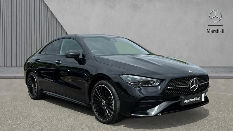 Cosmos black metallic Used 2024 Mercedes CLA250e AMG Line Premium Plus Sedan | £34,998 (Expensive) - Image 1/4