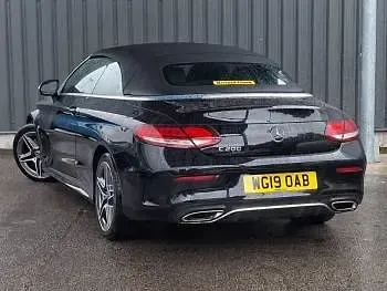 Used Mercedes C200 AMG line 184 HP (135 kW) 2019 Black Cabriolet