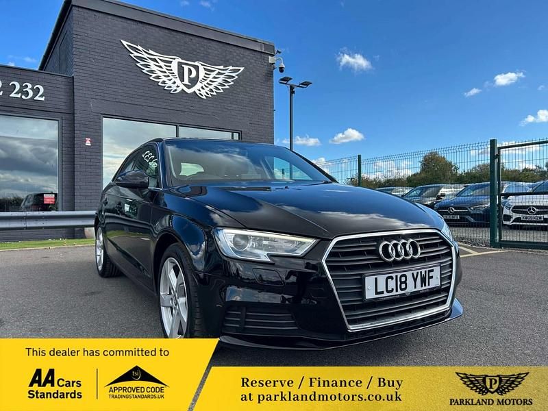 Black Used 2018 Audi A3 Sportback Sport Hatchback | £11,376 (Good price) - Image 1/4