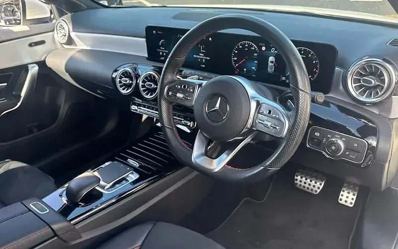 Used Mercedes A200 AMG line 163 HP (119 kW) 2019 White Hatchback