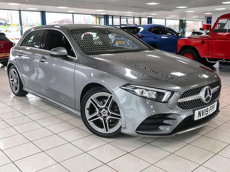 Used Mercedes A200 AMG line 163 HP (119 kW) 2019 Mountain grey Hatchback